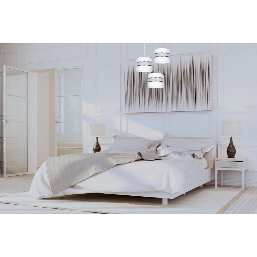Suspension filaire CORAL 3xE27/60W/230V blanc/chrome mat d. 45 cm