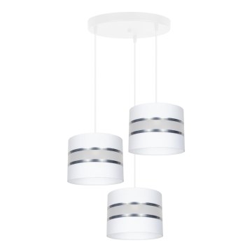 Suspension filaire CORAL 3xE27/60W/230V blanc/chrome mat d. 45 cm