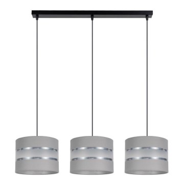 Suspension filaire CORAL 3xE27/60W/230V gris