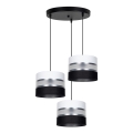 Suspension filaire CORAL 3xE27/60W/230V noir/blanc/chrome mat d. 45 cm