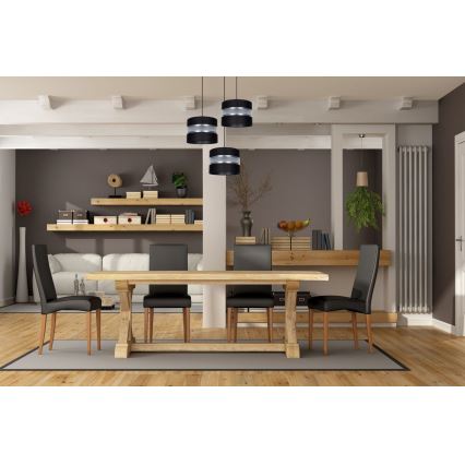 Suspension filaire CORAL 3xE27/60W/230V noir/chrome mat d. 45 cm
