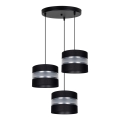 Suspension filaire CORAL 3xE27/60W/230V noir/chrome mat d. 45 cm