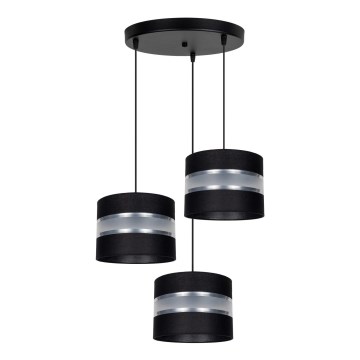 Suspension filaire CORAL 3xE27/60W/230V noir/chrome mat d. 45 cm