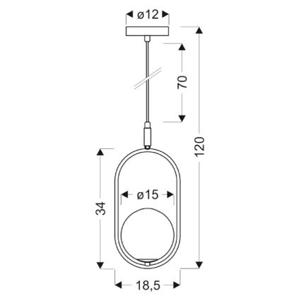 Suspension filaire CORDEL 1xG9/28W/230V chrome brillant