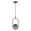 Suspension filaire CORDEL 1xG9/28W/230V noir/fumé noir