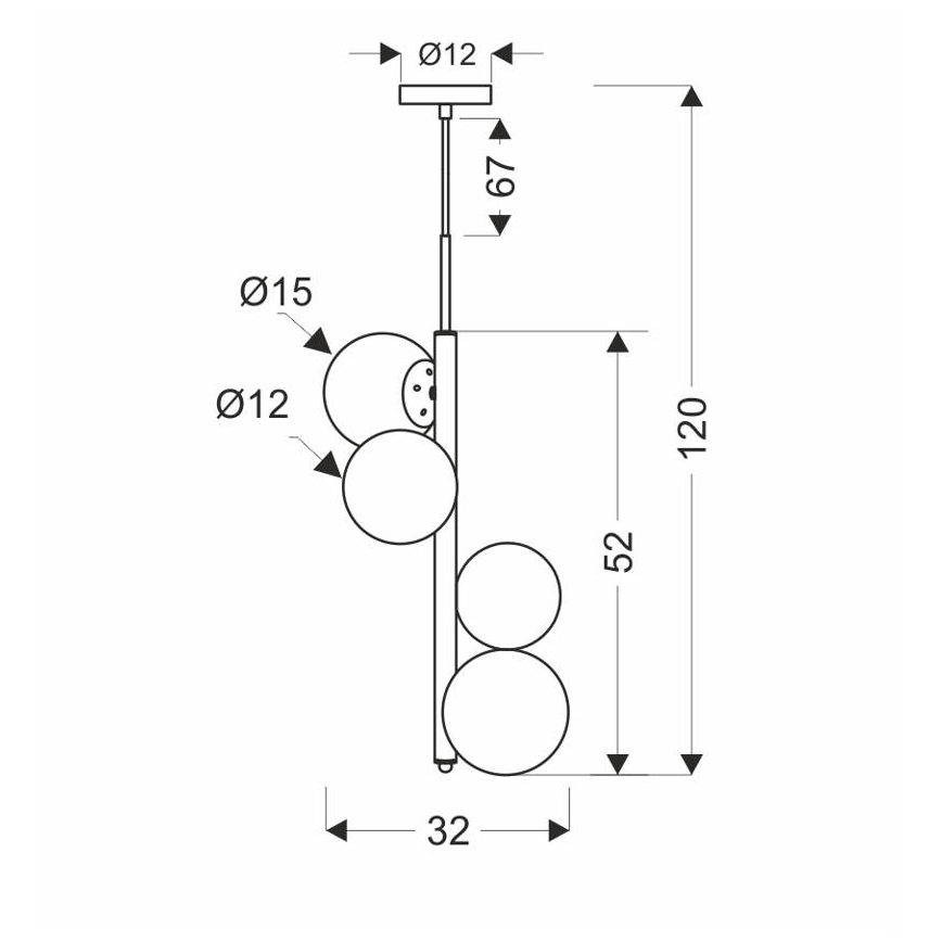 Suspension filaire CORDEL 4xG9/20W/230V doré