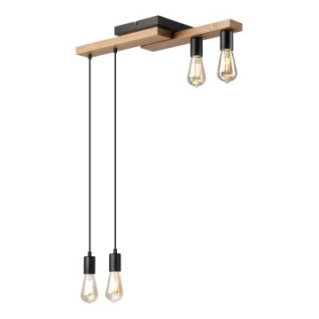 Suspension filaire CORTINA 4xE27/15W/230V noir/chêne