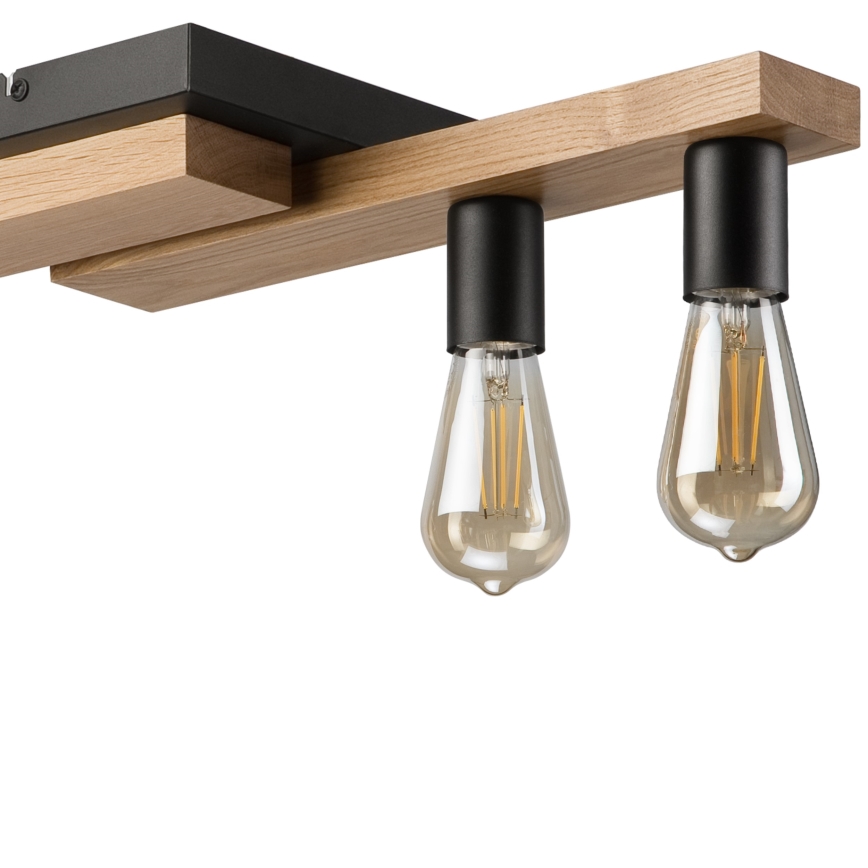 Suspension filaire CORTINA 4xE27/15W/230V noir/chêne