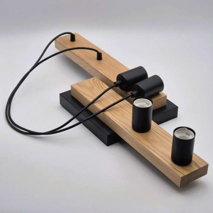 Suspension filaire CORTINA 4xE27/15W/230V noir/chêne