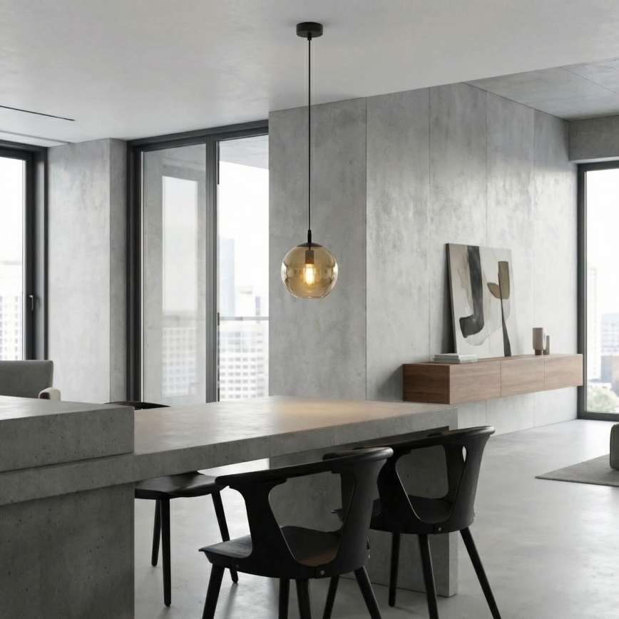 Suspension filaire COSMO 1xE14/10W/230V d. 14 cm noir/beige