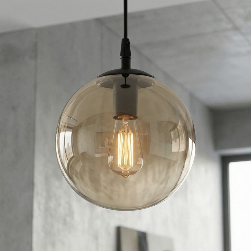 Suspension filaire COSMO 1xE14/10W/230V d. 14 cm noir/beige