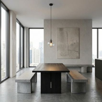 Suspension filaire COSMO 1xE14/10W/230V d. 14 cm noir/transparent