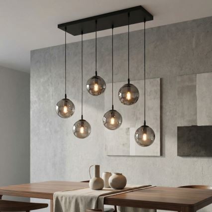 Suspension filaire COSMO 6xE14/10W/230V noir/gris