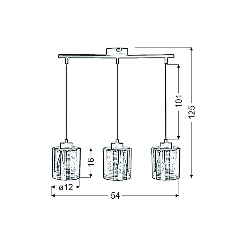 Suspension filaire COX 3xE27/60W/230V doré