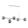 Suspension filaire DANSA 5xE14/10W/230V grise/chrome brillant