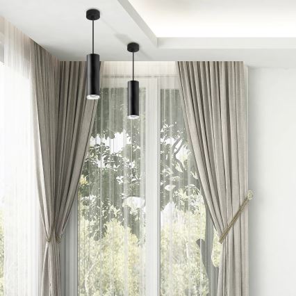 Suspension filaire de salle de bain TURYN 1xGU10/10W/230V IP44 noir