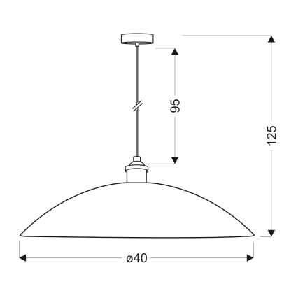 Suspension filaire DEXTER 1xE27/60W/230V