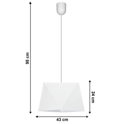 Suspension filaire DIAMENT 1xE27/60W/230V blanche