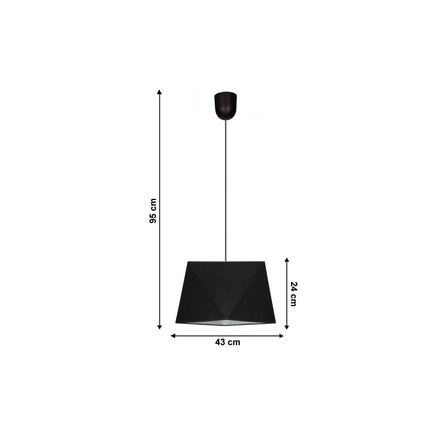 Suspension filaire  DIAMENT 1xE27/60W/230V noire