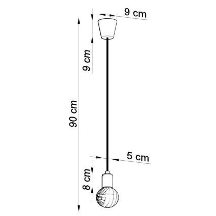 Suspension filaire DIEGO 1xE27/60W/230V verte