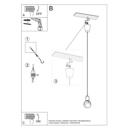 Suspension filaire DIEGO 1xE27/60W/230V verte