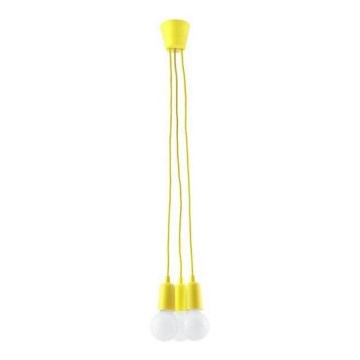 Suspension filaire DIEGO 3xE27/60W/230V jaune