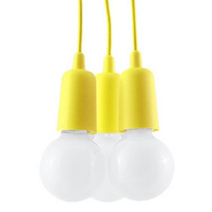 Suspension filaire DIEGO 3xE27/60W/230V jaune