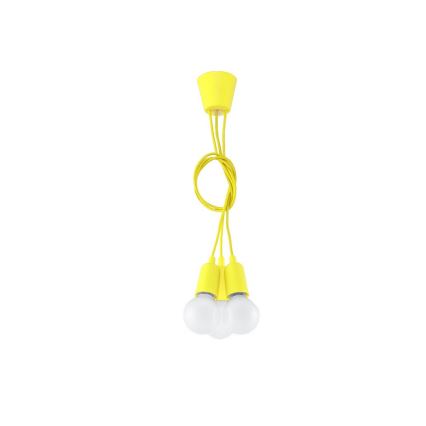 Suspension filaire DIEGO 3xE27/60W/230V jaune