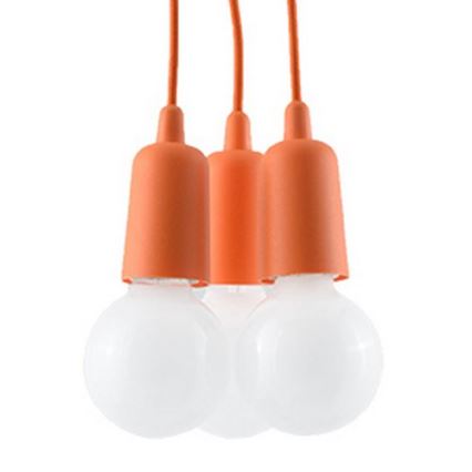 Suspension filaire DIEGO 3xE27/60W/230V orange