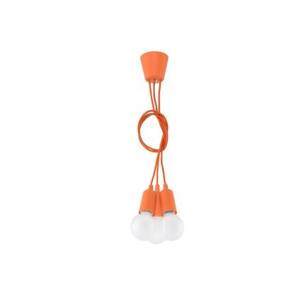 Suspension filaire DIEGO 3xE27/60W/230V orange