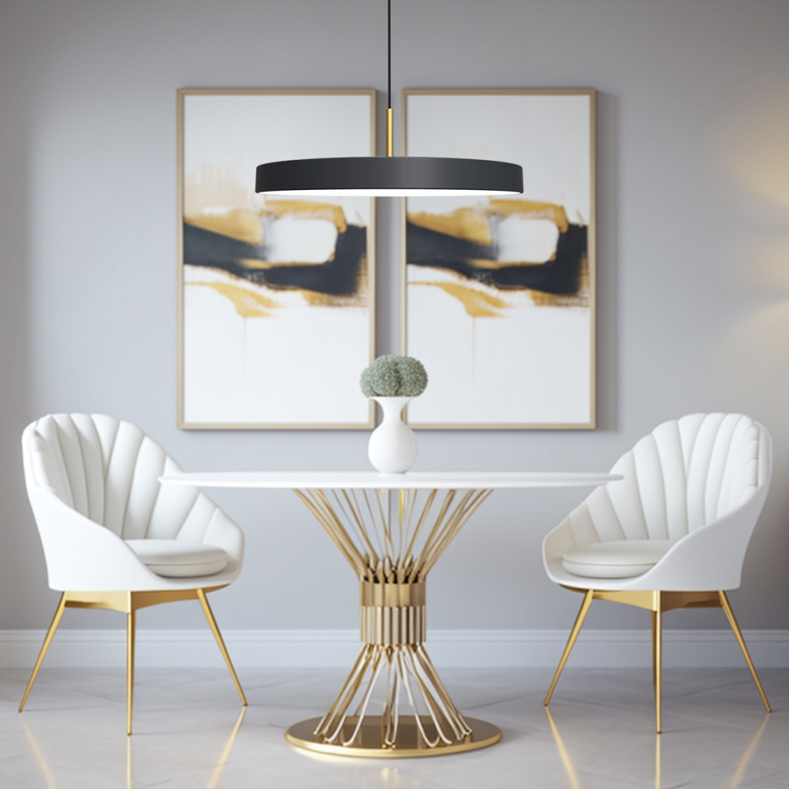 Suspension filaire DISC LED/38W/230V d. 45 cm noir