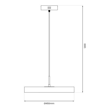Suspension filaire DISC LED/38W/230V d. 45 cm noir