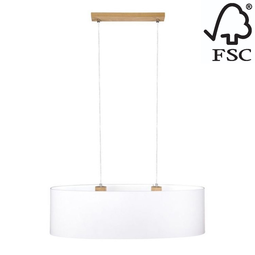 Suspension filaire DOVE 2xE27/40W/230V chêne - certifié FSC