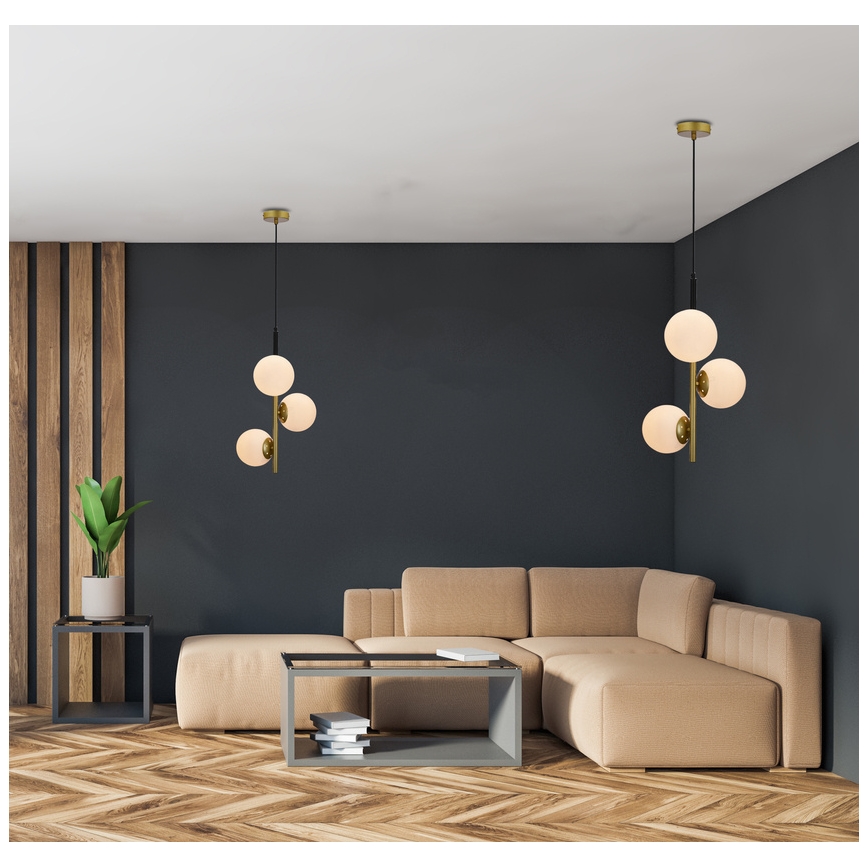 Suspension filaire DUO 3xE14/40W/230V doré/noir