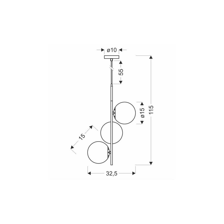 Suspension filaire DUO 3xE14/40W/230V doré/noir