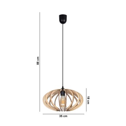 Suspension filaire EARTH 1xE27/60W/230V noire/beige