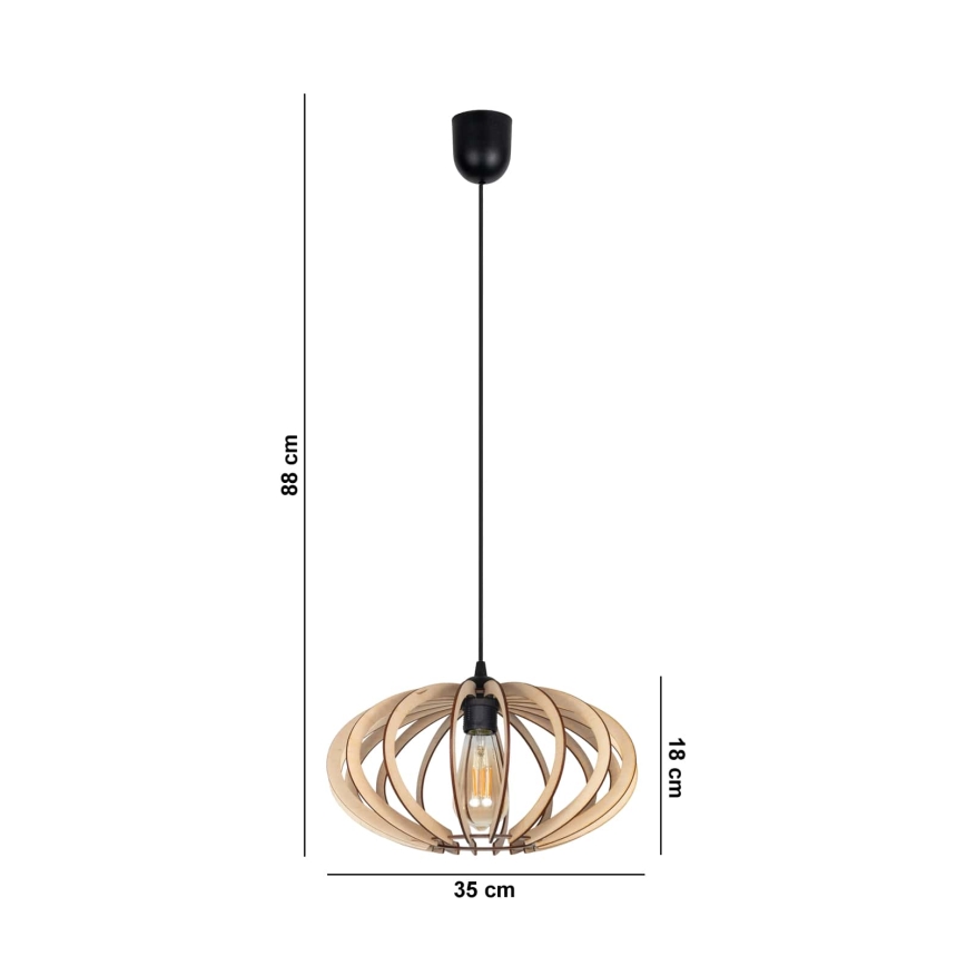 Suspension filaire EARTH 1xE27/60W/230V noire/beige