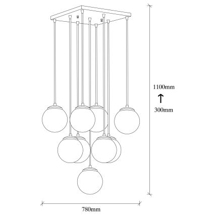 Suspension filaire EFE 9xE27/40W/230V