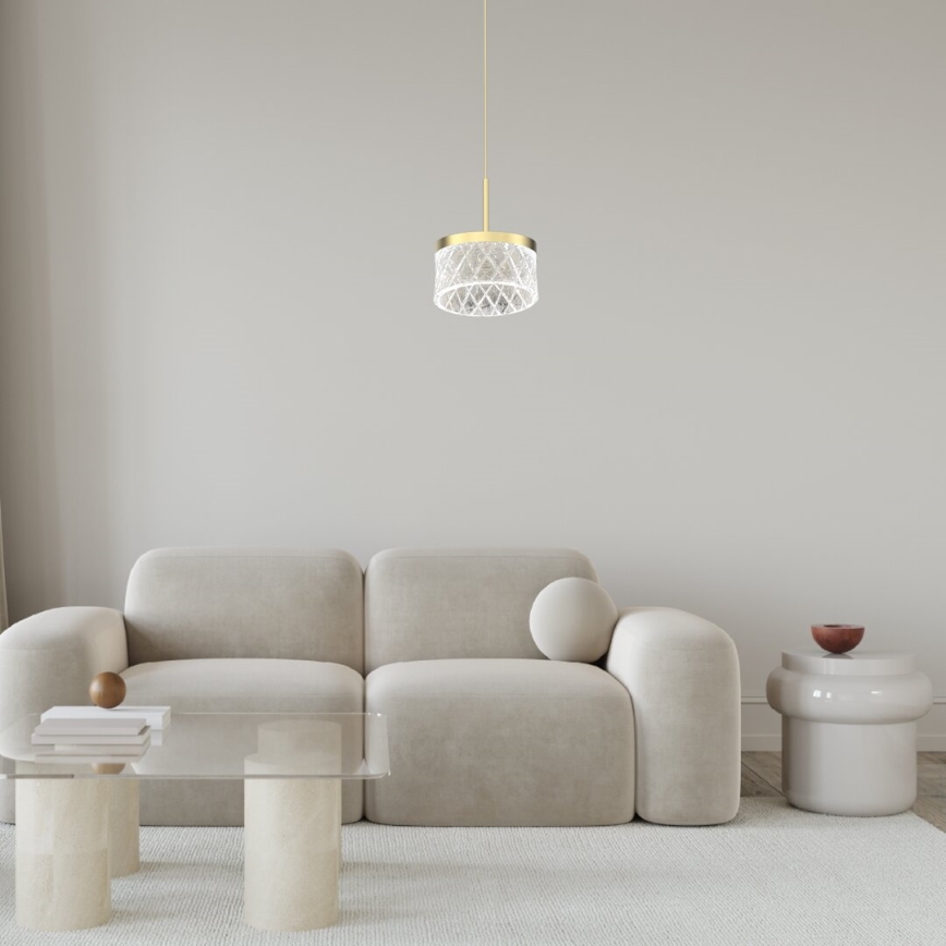 Suspension filaire ELEGANCE LED/9W/230V d. 15 cm doré