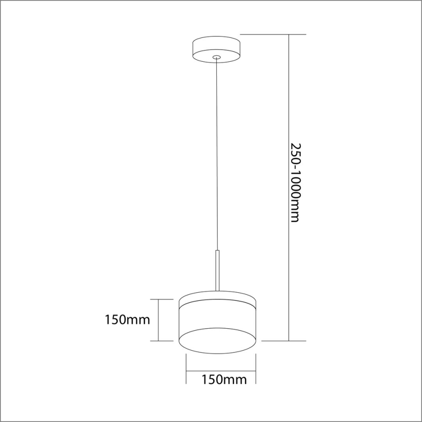 Suspension filaire ELEGANCE LED/9W/230V d. 15 cm doré