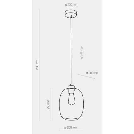 Suspension filaire ELIO 1xE27/15W/230V