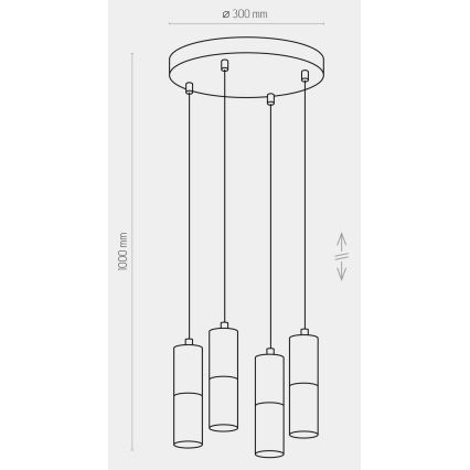 Suspension filaire ELIT 4xGU10/10W/230V blanche