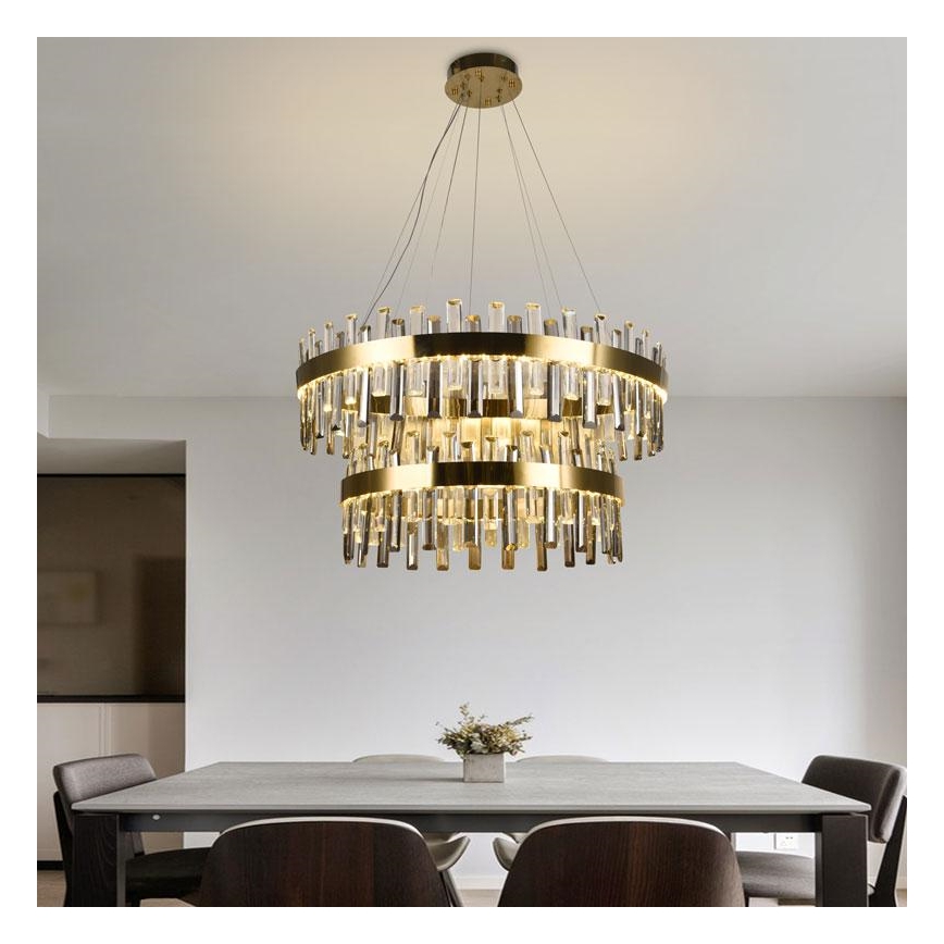 Suspension filaire en cristal à intensité variable LED/190W/230V 3000-6500K + télécommande