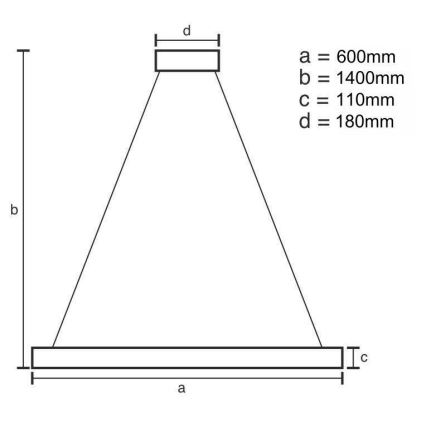 Suspension filaire en cristal à intensité variable LED/40W/230V 3000-6500K + télécommande