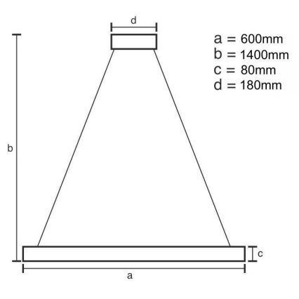 Suspension filaire en cristal à intensité variable LED/40W/230V 3000-6500K + télécommande