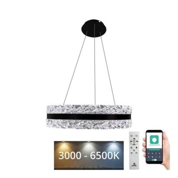 Suspension filaire en cristal à intensité variable LED/80W/230V 3000-6500K noir + télécommande