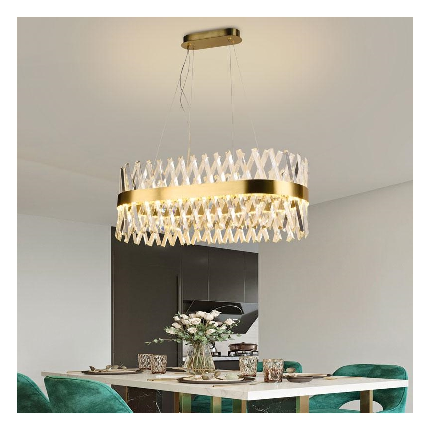 Suspension filaire en cristal à intensité variable LED/90W/230V 3000-6500K + télécommande