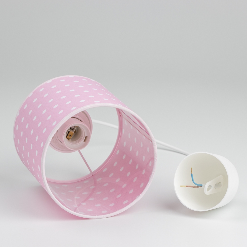 Suspension filaire enfant DOTS 1xE27/15W/230V d. 15 cm rose