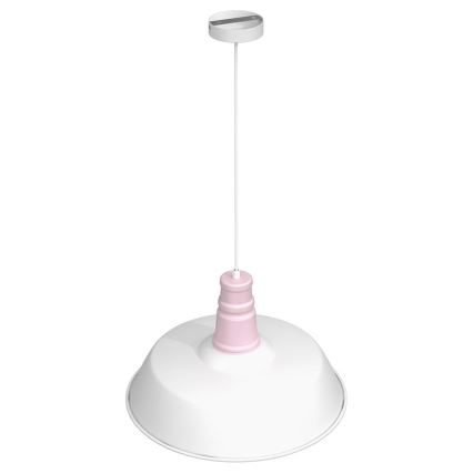 Suspension filaire ENZO 1xE27/60W/230V blanc/rose