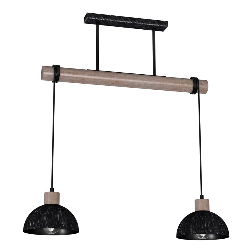 Suspension filaire ERIK 2xE27/60W/230V marron/noire